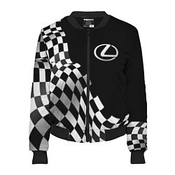 Бомбер женский Lexus racing flag, цвет: 3D-черный