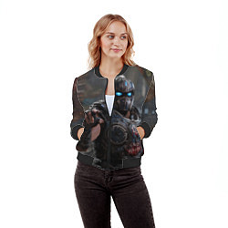 Бомбер женский Gears of war Клейтон Кармайн, цвет: 3D-черный — фото 2