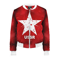 Бомбер женский USSR Star, цвет: 3D-белый
