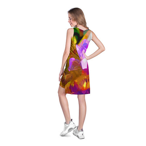 Женская туника Красочный цветочный узор Лето Colorful Floral Patt / 3D-принт – фото 4