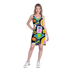 Туника женская Летние наклейки pop-art паттерн, цвет: 3D-принт — фото 2