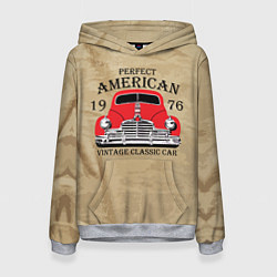 Толстовка-худи женская American retro auto, цвет: 3D-меланж