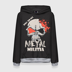 Толстовка-худи женская Metal Militia, цвет: 3D-меланж