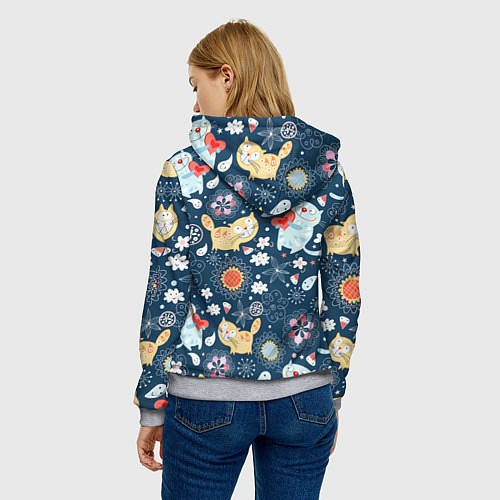 Женская толстовка Котята / 3D-Меланж – фото 4