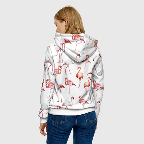 Женская толстовка Действия фламинго / 3D-Белый – фото 4