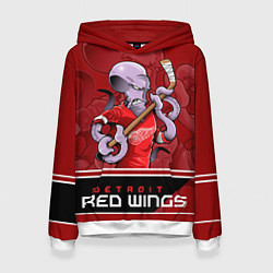 Толстовка-худи женская Detroit Red Wings, цвет: 3D-белый