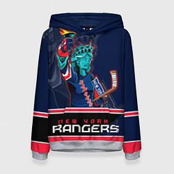 Толстовка-худи женская New York Rangers, цвет: 3D-меланж