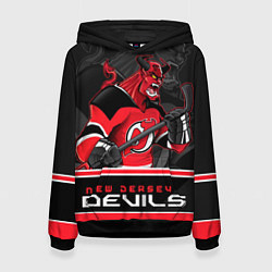 Толстовка-худи женская New Jersey Devils, цвет: 3D-черный