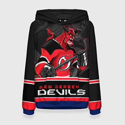 Толстовка-худи женская New Jersey Devils, цвет: 3D-синий