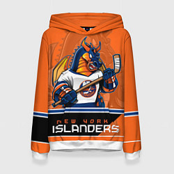 Толстовка-худи женская New York Islanders, цвет: 3D-белый