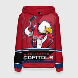 Толстовка-худи женская Washington Capitals, цвет: 3D-красный