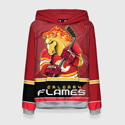 Толстовка-худи женская Calgary Flames цвета 3D-меланж — фото 1