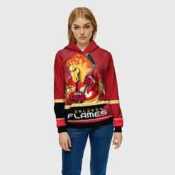 Толстовка-худи женская Calgary Flames, цвет: 3D-черный — фото 2