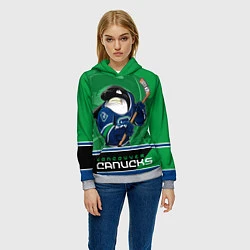 Толстовка-худи женская Vancouver Canucks, цвет: 3D-меланж — фото 2