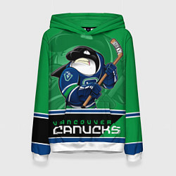 Толстовка-худи женская Vancouver Canucks, цвет: 3D-белый