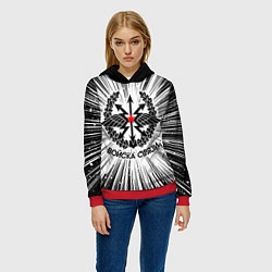 Толстовка-худи женская Войска связи, цвет: 3D-красный — фото 2