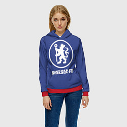 Толстовка-худи женская Chelsea FC, цвет: 3D-красный — фото 2