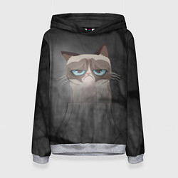 Толстовка-худи женская Grumpy Cat, цвет: 3D-меланж