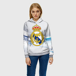 Толстовка-худи женская Реал Мадрид, цвет: 3D-меланж — фото 2