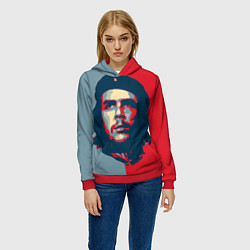 Толстовка-худи женская Che Guevara, цвет: 3D-красный — фото 2