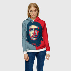 Толстовка-худи женская Che Guevara, цвет: 3D-белый — фото 2