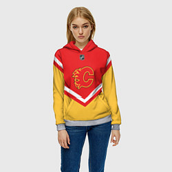 Толстовка-худи женская NHL: Calgary Flames, цвет: 3D-меланж — фото 2