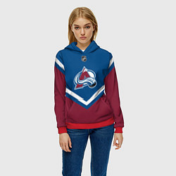 Толстовка-худи женская NHL: Colorado Avalanche, цвет: 3D-красный — фото 2