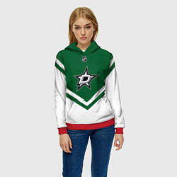 Толстовка-худи женская NHL: Dallas Stars, цвет: 3D-красный — фото 2