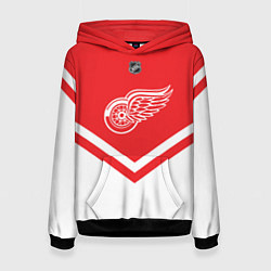 Толстовка-худи женская NHL: Detroit Red Wings, цвет: 3D-черный