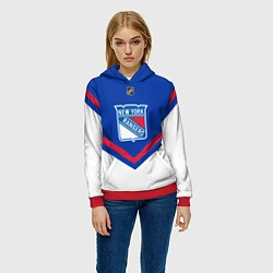 Толстовка-худи женская NHL: New York Rangers, цвет: 3D-красный — фото 2