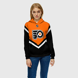 Толстовка-худи женская NHL: Philadelphia Flyers, цвет: 3D-черный — фото 2