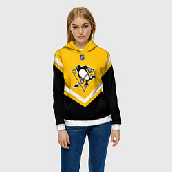 Толстовка-худи женская NHL: Pittsburgh Penguins, цвет: 3D-белый — фото 2