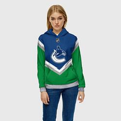 Толстовка-худи женская NHL: Vancouver Canucks, цвет: 3D-меланж — фото 2