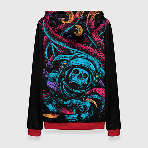 Женская толстовка Космический осьминог / 3D-Красный – фото 2