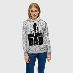 Толстовка-худи женская Walking Dad, цвет: 3D-меланж — фото 2