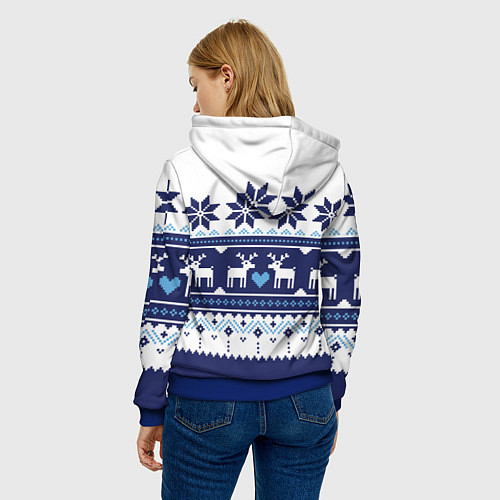 Женская толстовка Скандинавские олени / 3D-Синий – фото 4