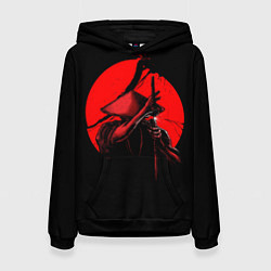 Толстовка-худи женская Сила самурая, цвет: 3D-черный