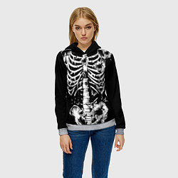 Толстовка-худи женская Floral Skeleton, цвет: 3D-меланж — фото 2