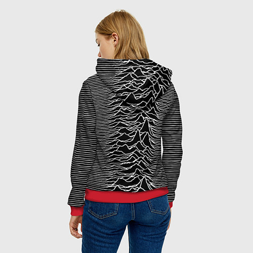 Женская толстовка Joy Division: Unknown Pleasures / 3D-Красный – фото 4