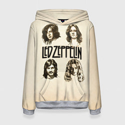 Толстовка-худи женская Led Zeppelin Guys, цвет: 3D-меланж