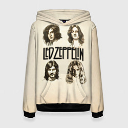 Толстовка-худи женская Led Zeppelin Guys, цвет: 3D-черный