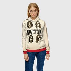 Толстовка-худи женская Led Zeppelin Guys, цвет: 3D-красный — фото 2