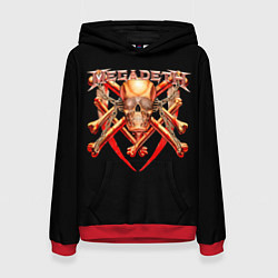 Толстовка-худи женская Megadeth: Gold Skull, цвет: 3D-красный