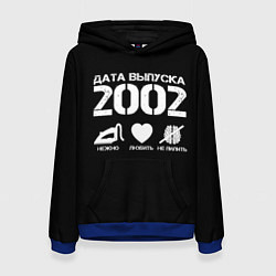 Толстовка-худи женская Дата выпуска 2002, цвет: 3D-синий
