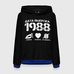 Толстовка-худи женская Дата выпуска 1988, цвет: 3D-синий