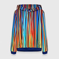 Толстовка-худи женская Colored stripes, цвет: 3D-синий