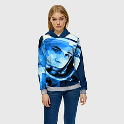 Толстовка-худи женская Gagarin Art, цвет: 3D-меланж — фото 2