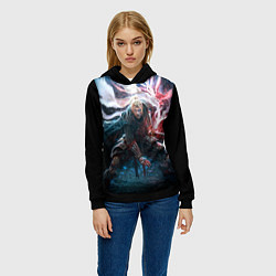 Толстовка-худи женская Ni-Oh, цвет: 3D-черный — фото 2
