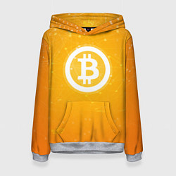 Толстовка-худи женская Bitcoin Orange, цвет: 3D-меланж