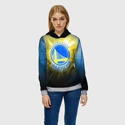 Толстовка-худи женская Golden State Warriors 4, цвет: 3D-меланж — фото 2